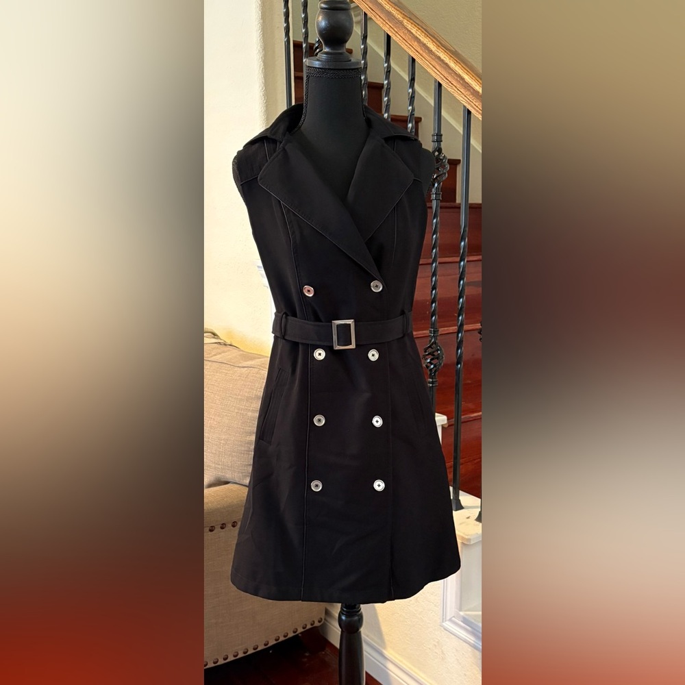 Cato Black Double-Breasted Belted Dress
